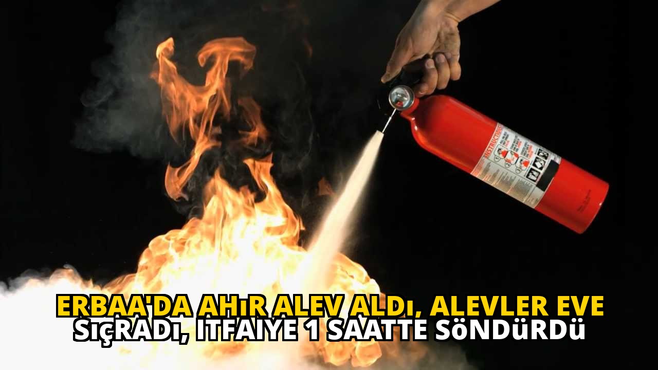 Erbaa'da ahır alev aldı, alevler eve sıçradı, itfaiye 1 saatte söndürdü