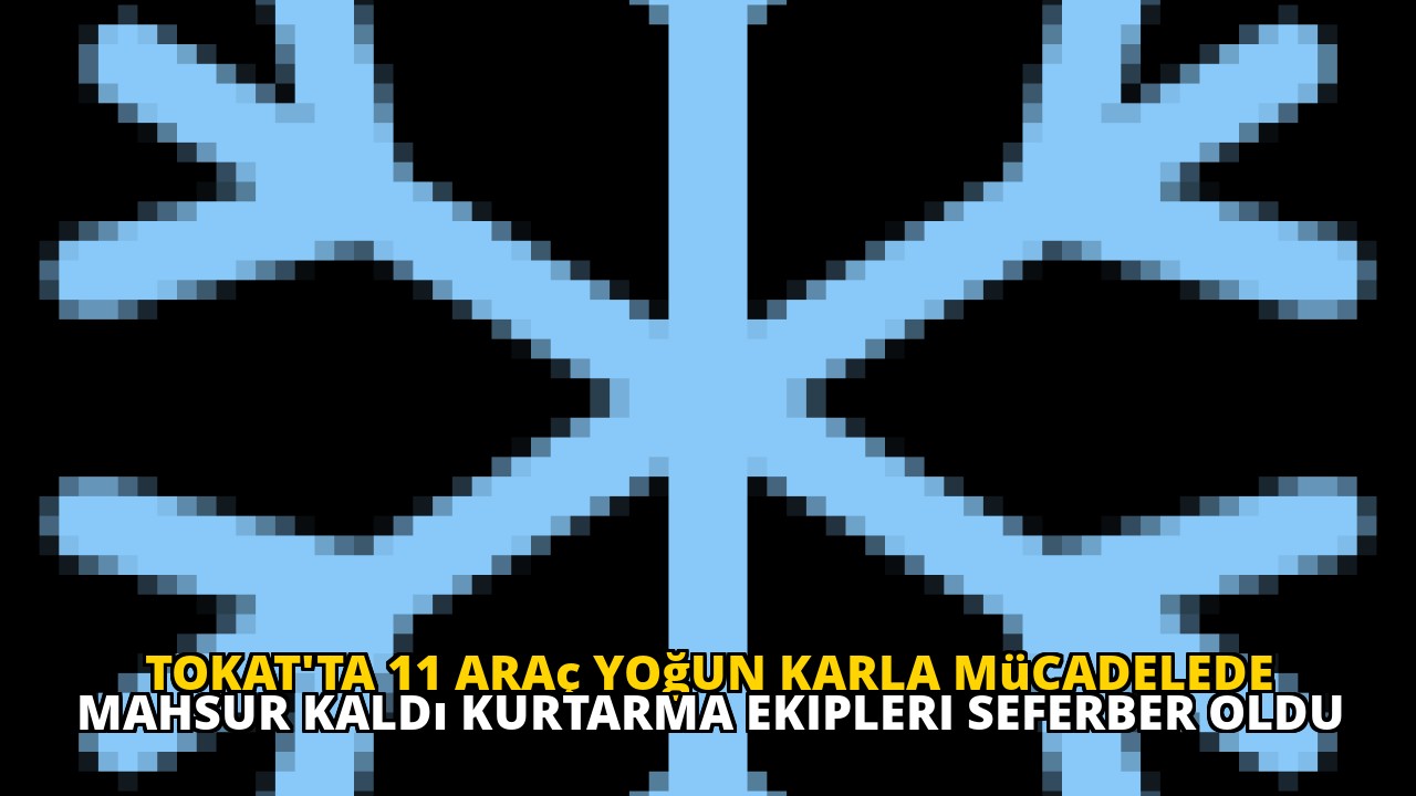 Tokat'ta 11 araç yoğun karla mücadelede mahsur kaldı kurtarma ekipleri seferber oldu