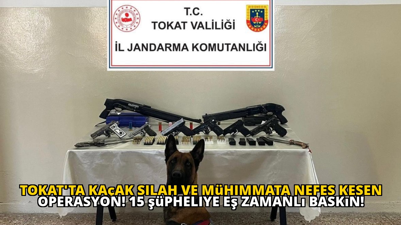 Tokat'ta kaçak silah ve mühimmata nefes kesen operasyon! 15 şüpheliye eş zamanlı baskın!